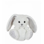 P'tit lapin empreinte blanc, oreilles grises - 15 cm