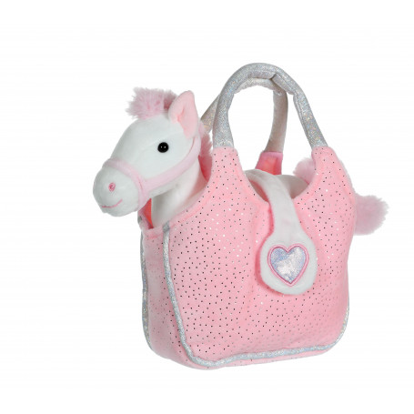 Lovely Bag poney blanc et rose - sac rose - 20 cm