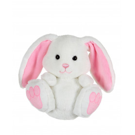Little White Footprint Bunny, Pink Ears - 15 cm
