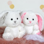 P'tit lapin empreinte blanc, oreilles roses - 15 cm
