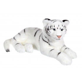 Fauve allongé tigre blanc - 60 cm