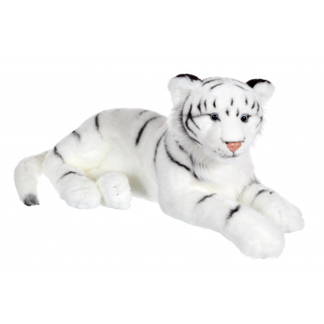 Fauve allongé tigre blanc - 60 cm