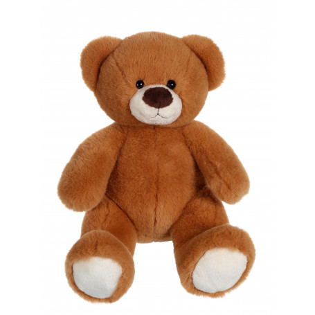 Natural soft brown sitting bear - 26 cm