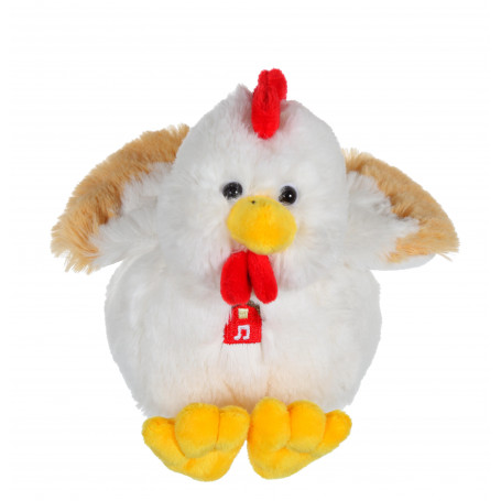 Les Pakidoo with sound 15 cm - white hen