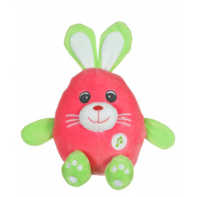 Funny Eggs with sound 15 cm - pink and green rabbit