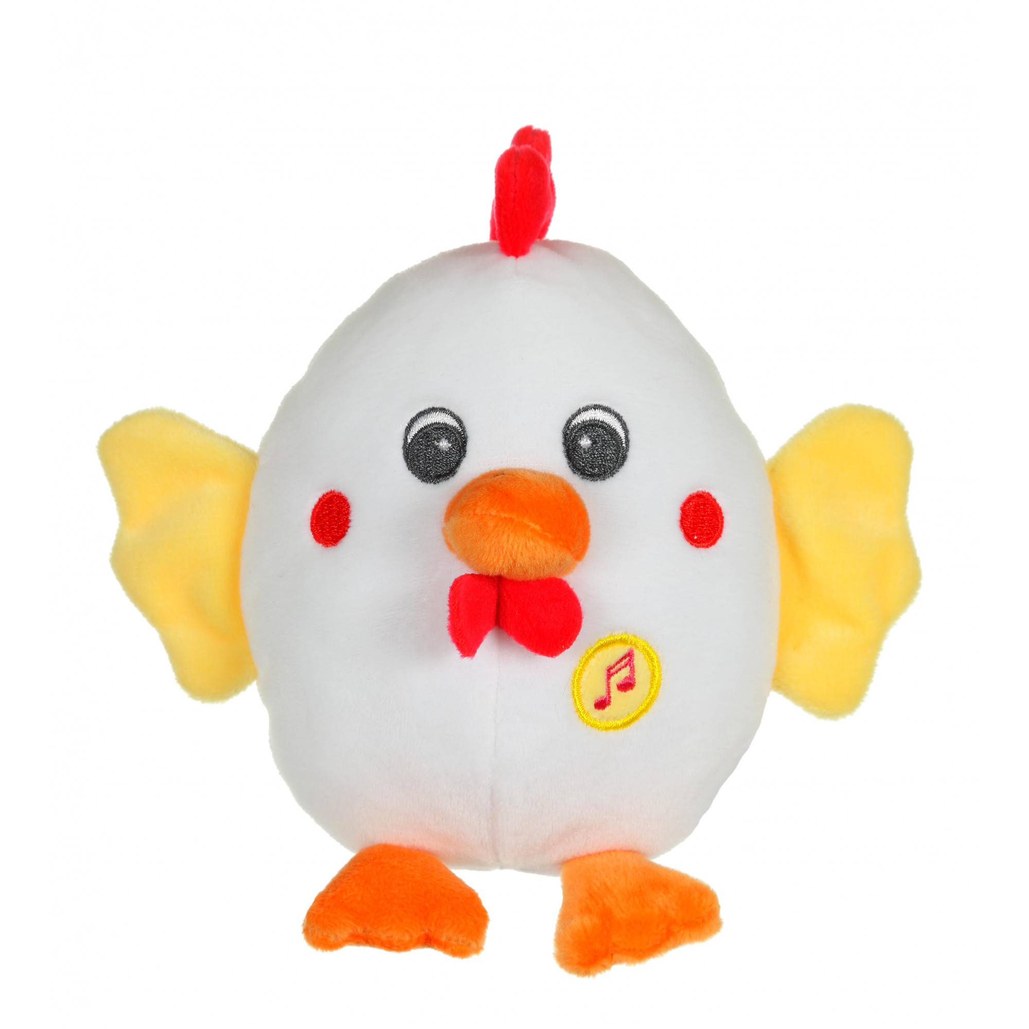 Funny Eggs with sound 15 cm - white hen