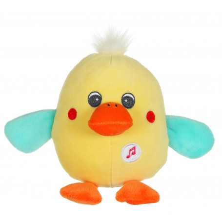 Funny Eggs with sound 15 cm - yellow and blue duck