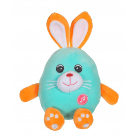 Funny Eggs with sound 15 cm - blue and orange rabbit
