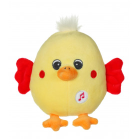 Funny Eggs with sound 15 cm - yellow and red chick