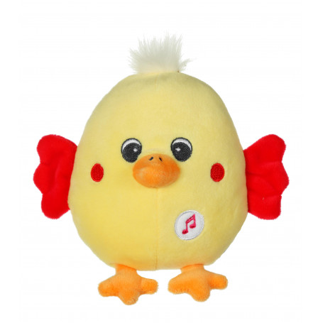 Funny Eggs with sound 15 cm - yellow and red chick