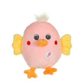 Funny Eggs with sound 15 cm - pink and yellow chick