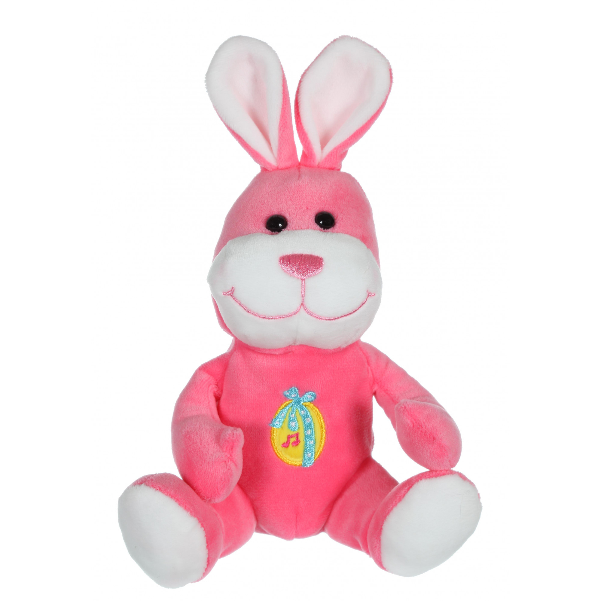 Peluche sonore lapin de Pâques - 15 cm