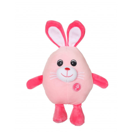 Funny Eggs with sound 15 cm - pink rabbit