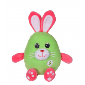 Funny Eggs with sound 15 cm - pink and green rabbit