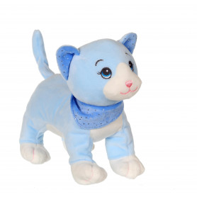 Chat Happy kitties sonore 17 cm - bleu