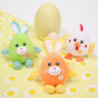 Funny Eggs with sound 15 cm - orange and yellow rabbit