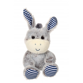 Les Marinières - gray donkey with blue stripes - 15 cm