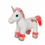 Peluche Lica Bella, blanche et rose corail 22 cm