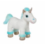 Peluche Lica Bella sonore, blanche et turquoise 22 cm