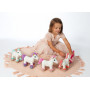 Peluche Lica Bella, blanche et rose corail 22 cm