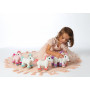 Peluche Lica Bella, blanche et rose corail 22 cm