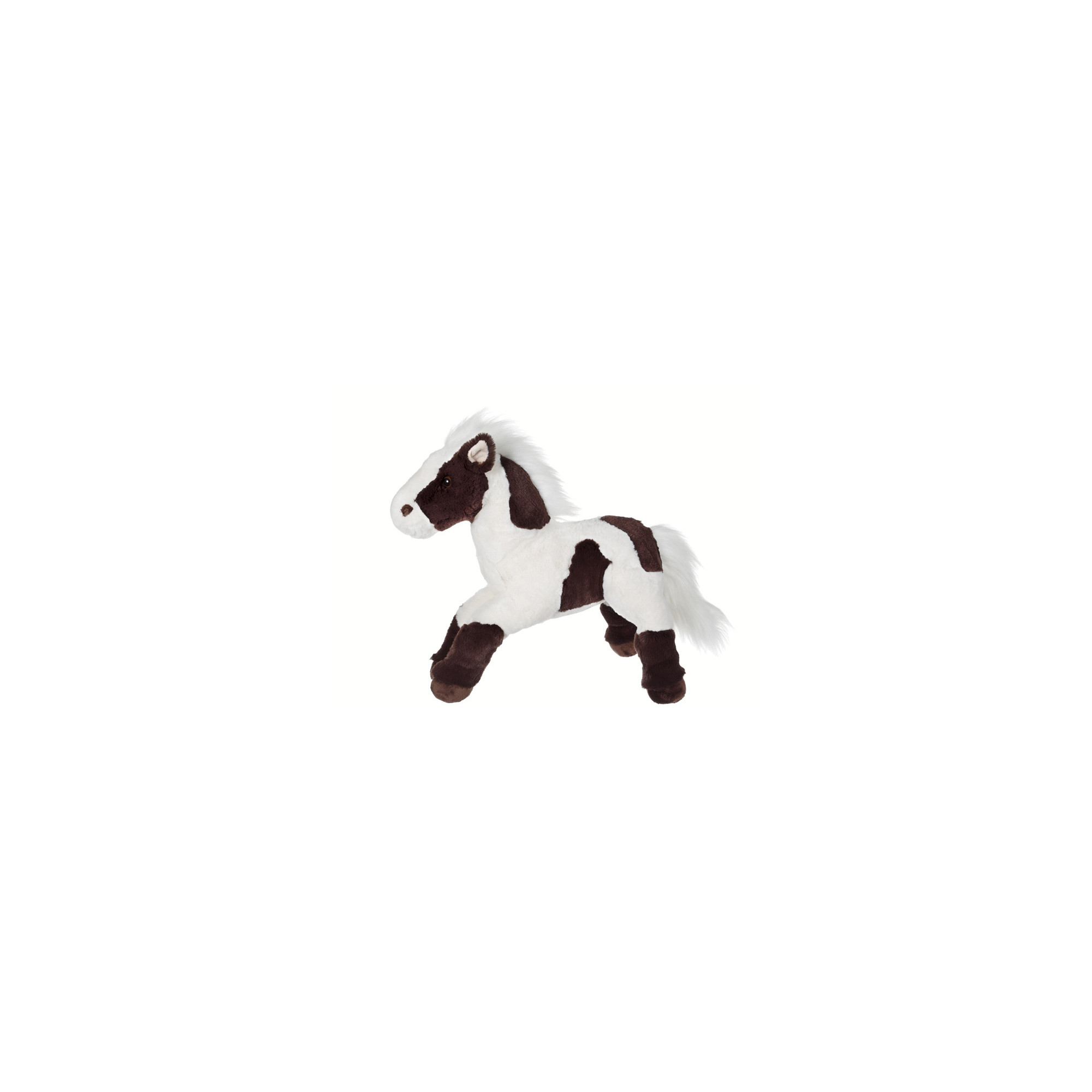 Cheval sonore marron et blanc - 40 cm