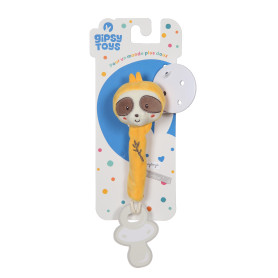 Pacifier Clip "Bamboo" Sloth - 13 cm on card