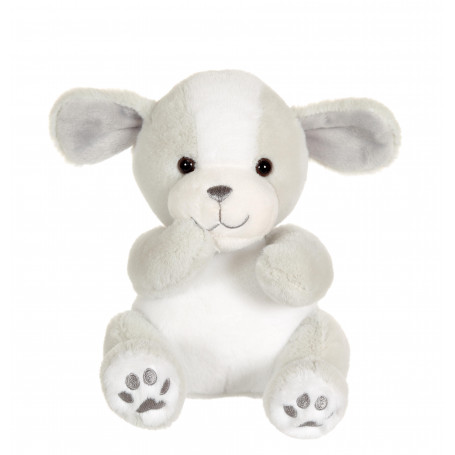 Chien cute doggy gris et blanc - 18 cm