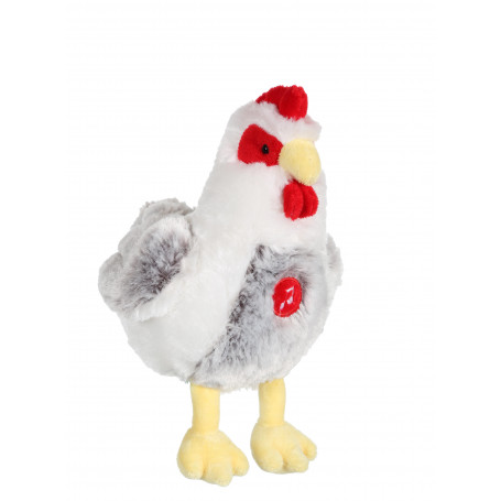 Musical Hen Gray and White - 22 cm