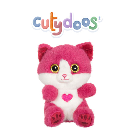 Cutydoos Love raspberry pink cat plush toy