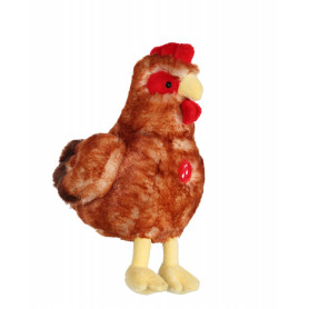 Poule sonore rousse - 22 cm