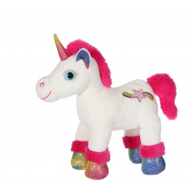 Licorne Lica Bella Sparkle blanche et rose foncé - 22 cm